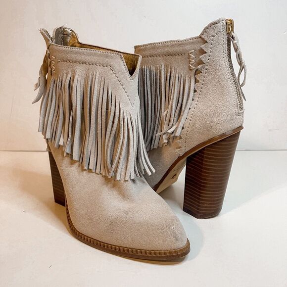 Cynthia Vincent Native Fringe Western Ankle Booties Size 7 - Picture 1 of 11